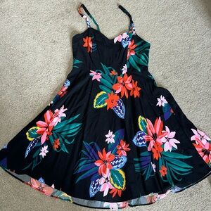 Old Navy Cami Dress / Color: black with flowers / Size: Medium